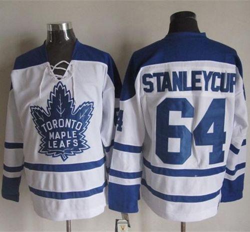 Maple Leafs #64 Stanley Cup White CCM Throwback Third Stitched NHL Jersey - Click Image to Close
